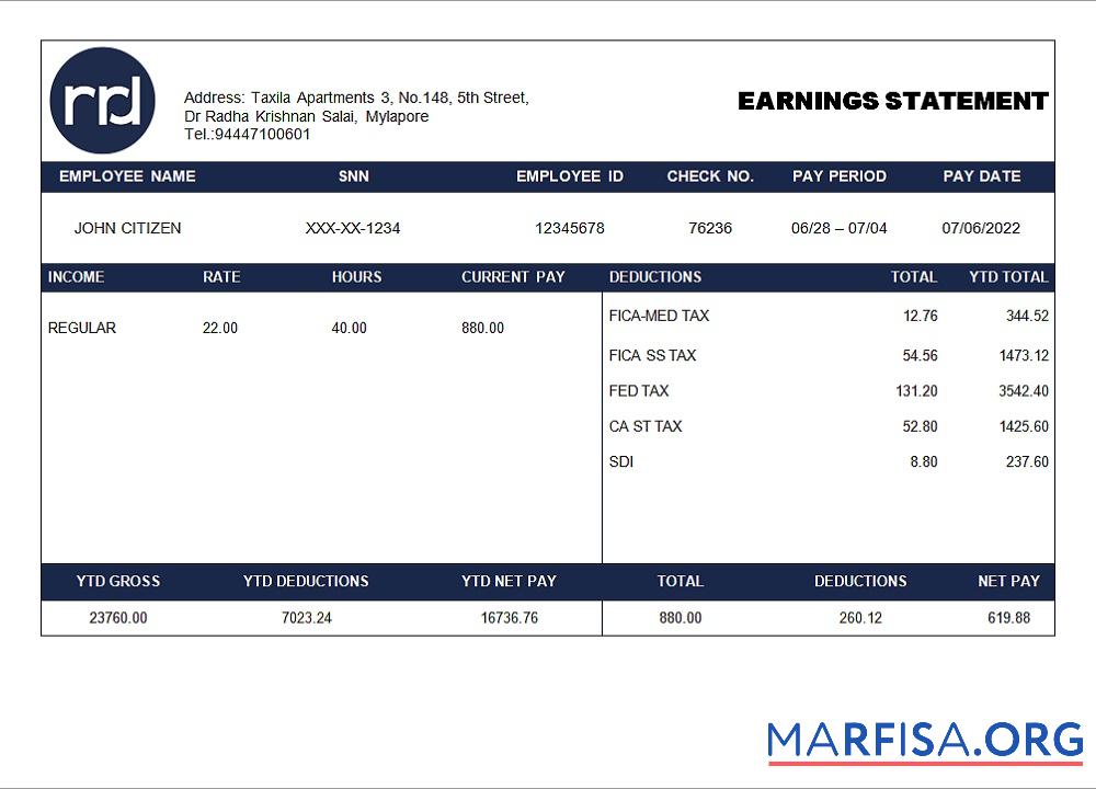 Blank USA printing company employee sheet sample